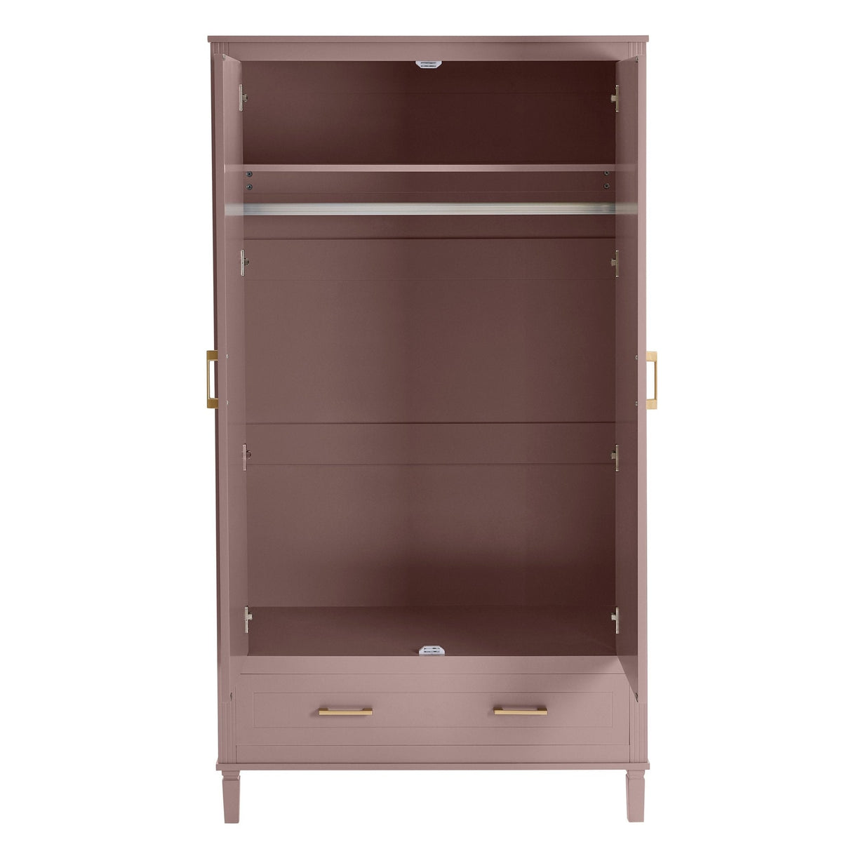 Armoire 2 portes avec tiroir - Mauve poudré