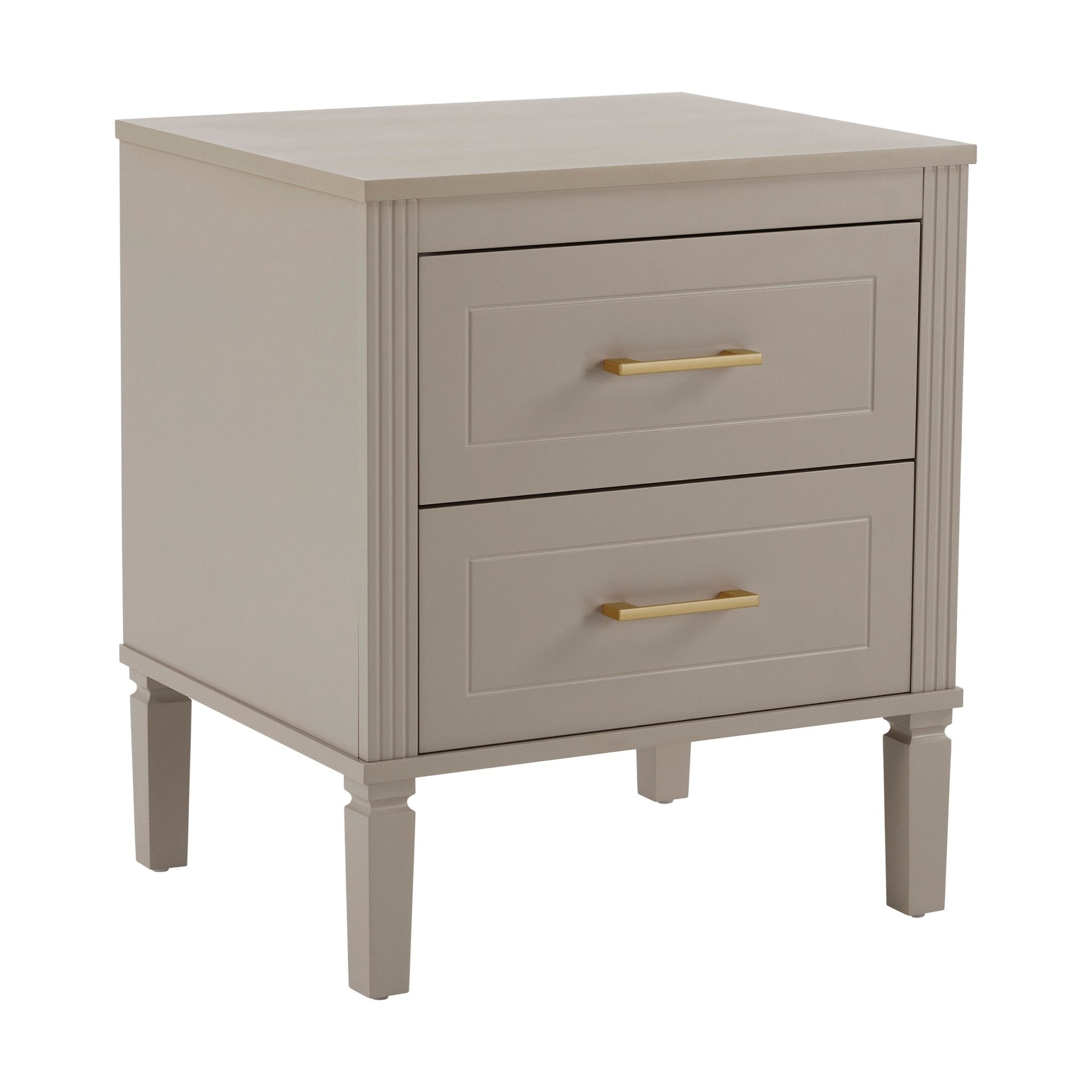Table de chevet 2 tiroirs - Taupe