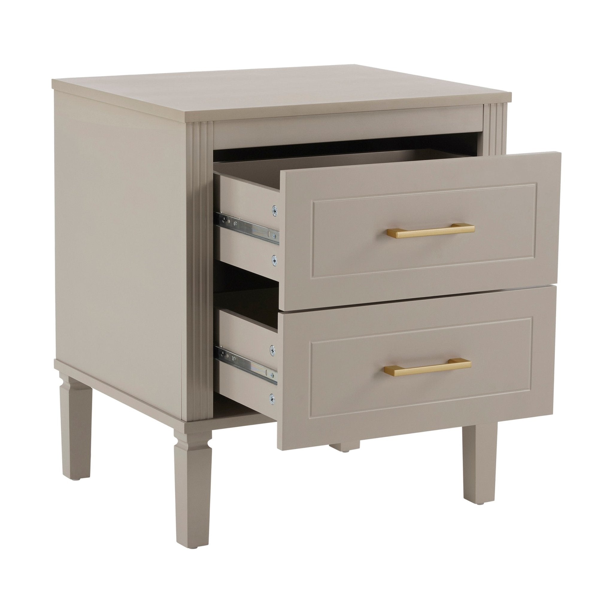 Table de chevet 2 tiroirs - Taupe