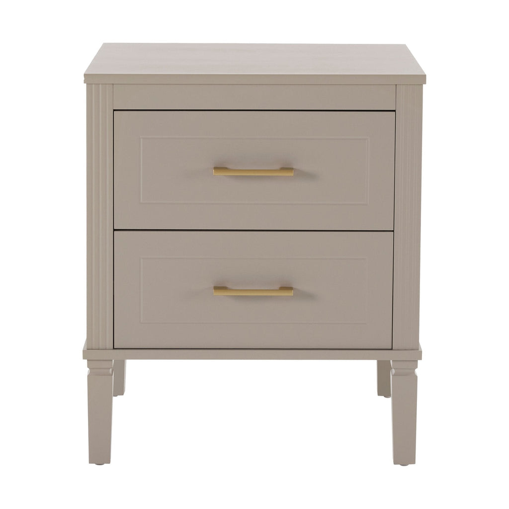 Table de chevet 2 tiroirs - Taupe