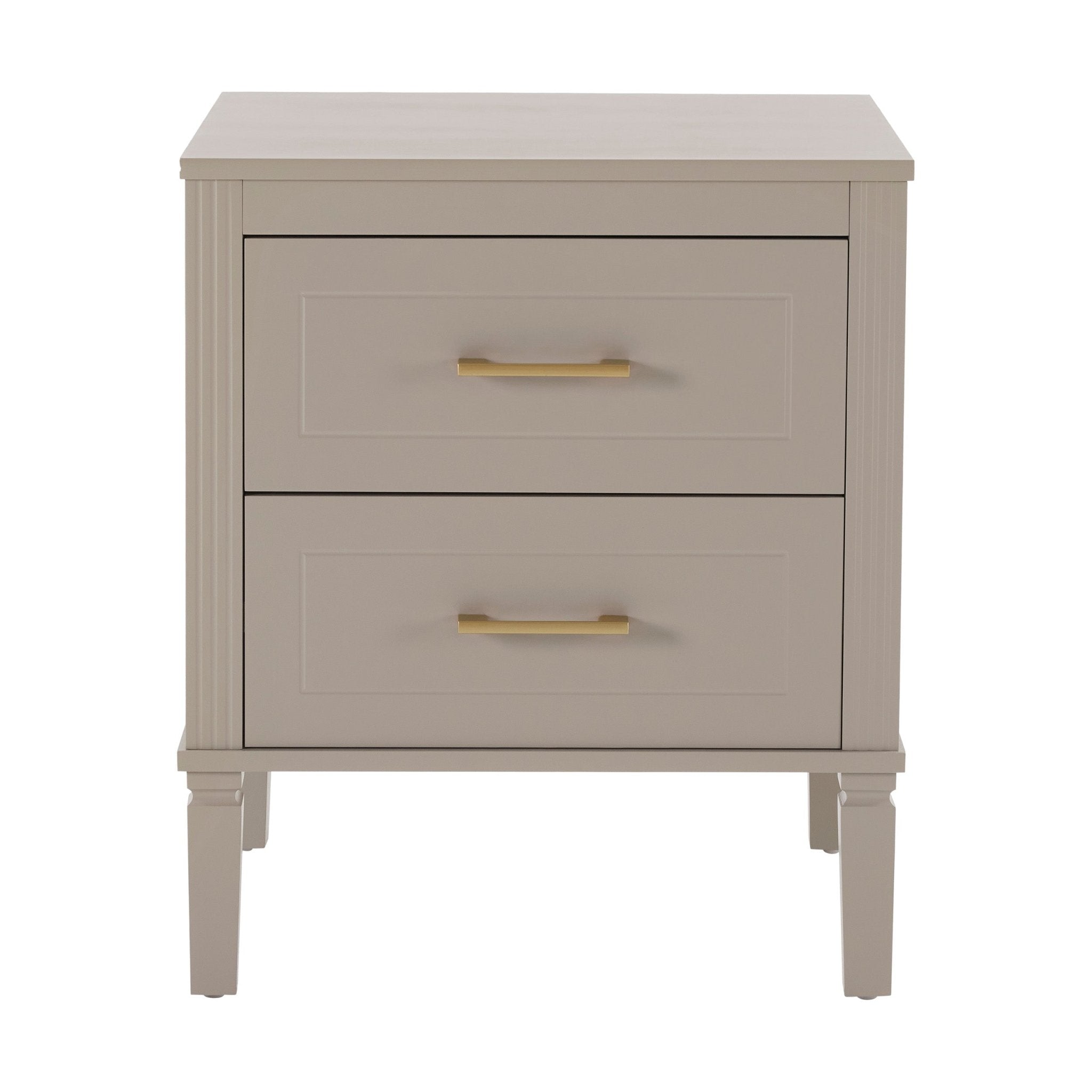 Table de chevet 2 tiroirs - Taupe