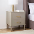 Table de chevet 2 tiroirs - Taupe