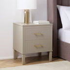 Table de chevet 2 tiroirs - Taupe