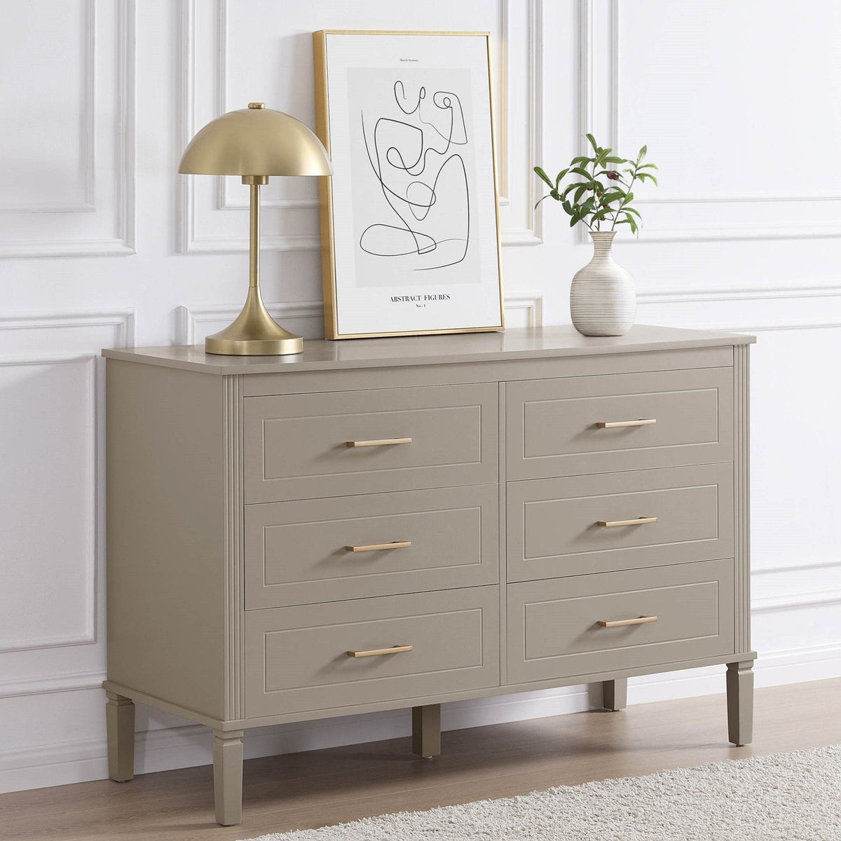 Commode 6 tiroirs - Taupe