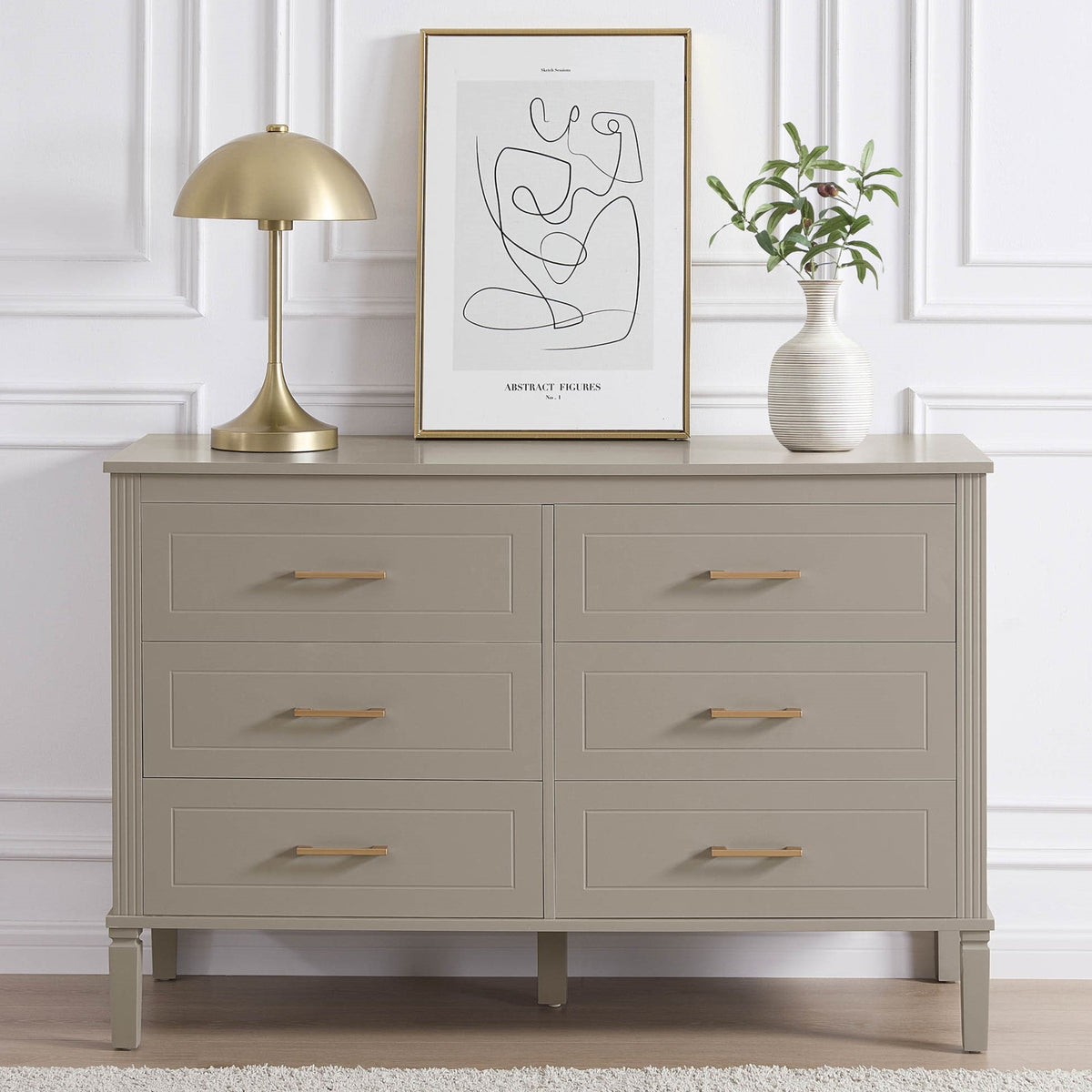 Commode 6 tiroirs - Taupe