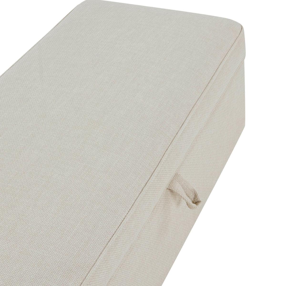 Pouf rectangulaire avec rangement - Beige