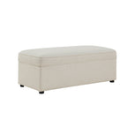 Pouf rectangulaire avec rangement - Beige