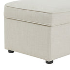 Pouf rectangulaire avec rangement - Beige