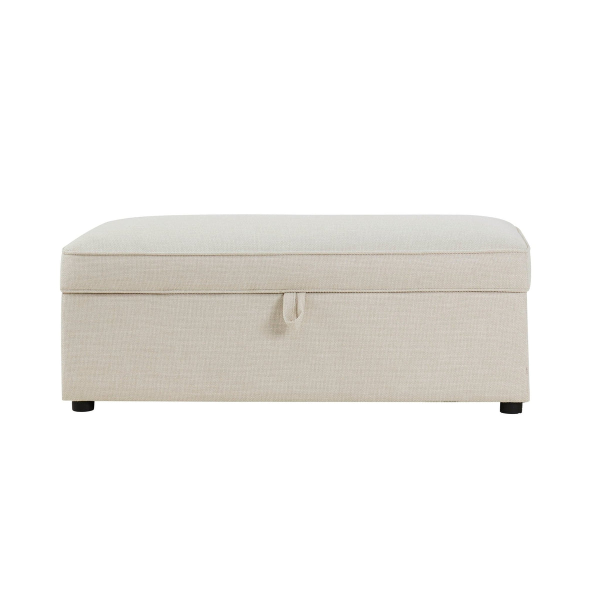 Pouf rectangulaire avec rangement - Beige