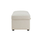 Pouf rectangulaire avec rangement - Beige