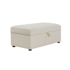 Pouf rectangulaire avec rangement - Beige
