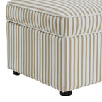 Pouf ottoman rectangulaire avec rangement - Rayures sable