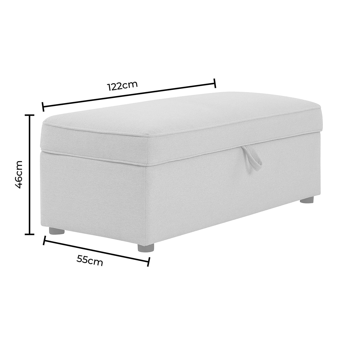 Pouf de rangement rectangulaire - Avoine