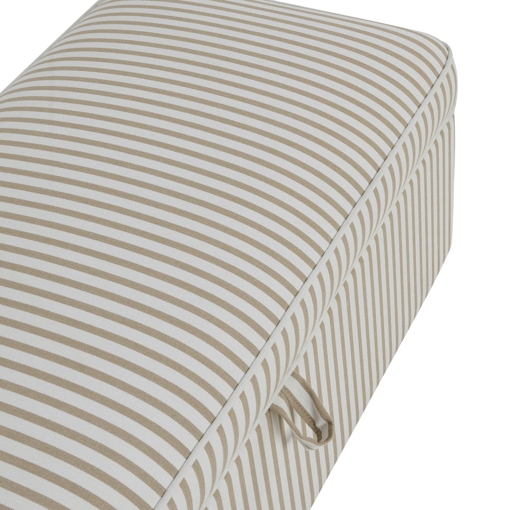 Pouf ottoman rectangulaire avec rangement - Rayures sable