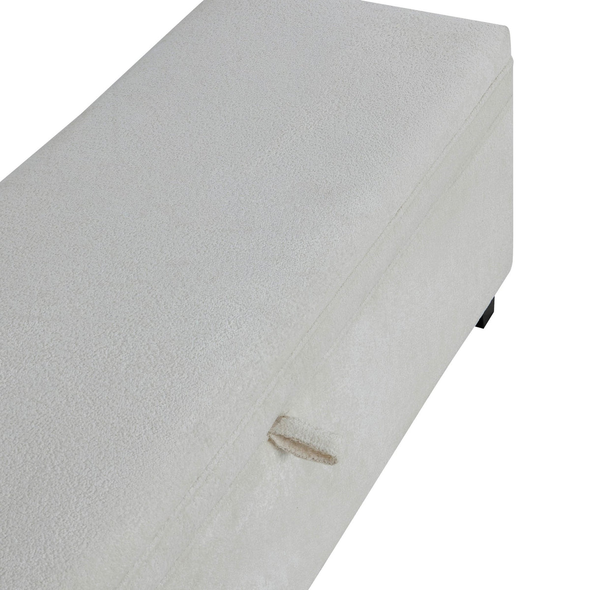 Pouffe de rangement – Chenille écru