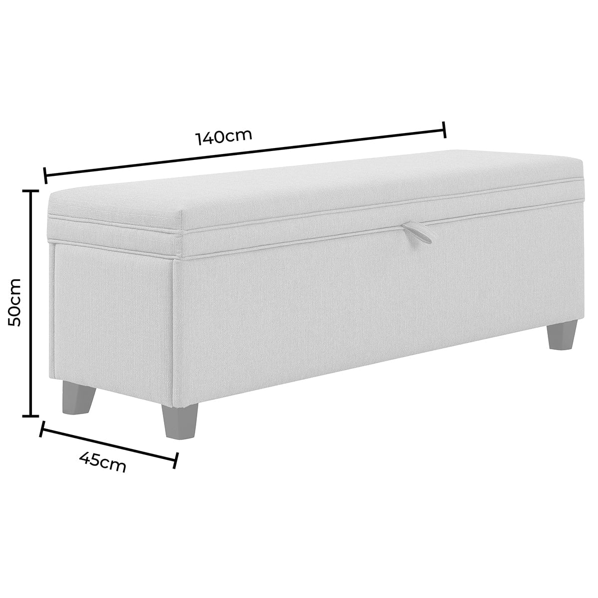 Ottoman de rangement - Gris pierre