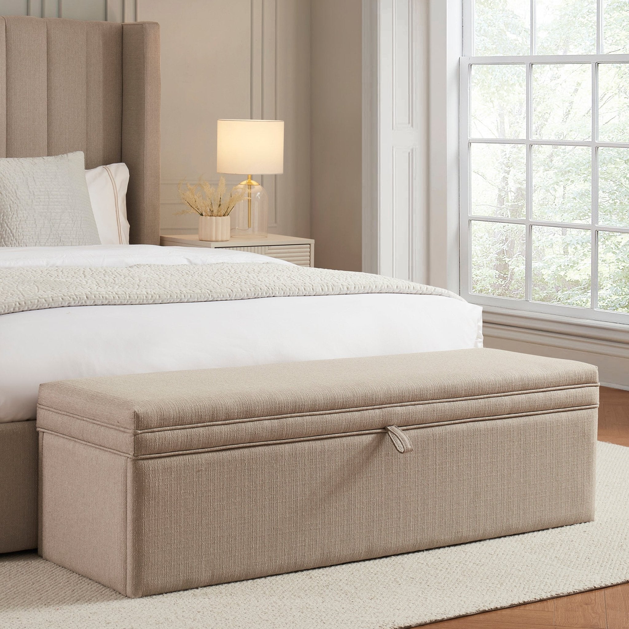Ottoman de rangement - Gris pierre